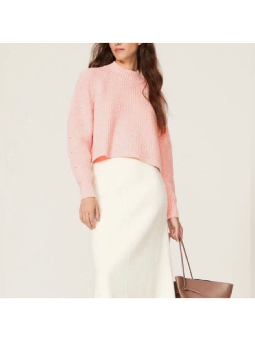 Club Monaco Pink Ribbed A-Line Sweater Small